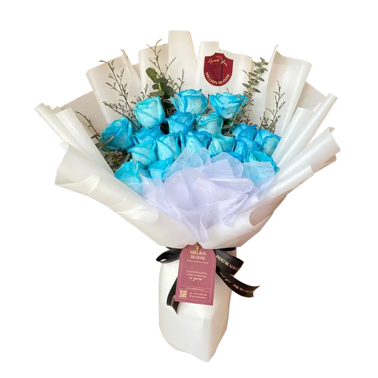 buket bunga blue moon roses untuk ulang tahun pacar