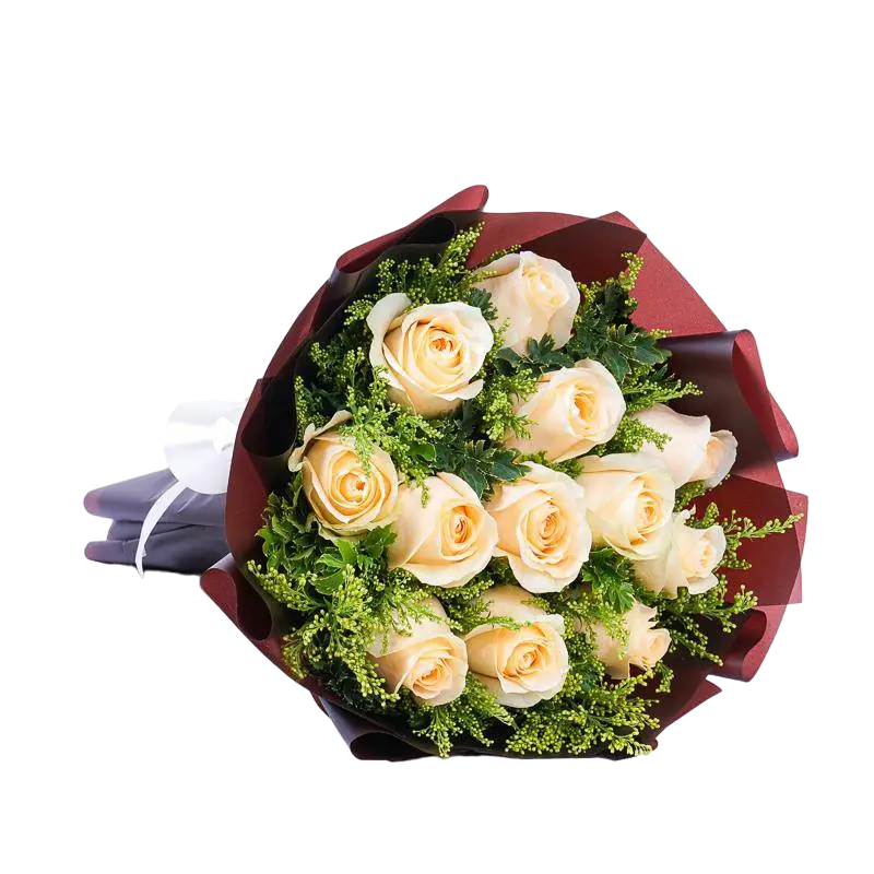 buket bunga champagne roses untuk ulang tahun pacar